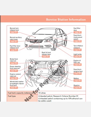 toyota aurion 2009 2010 & 2011 owners manual